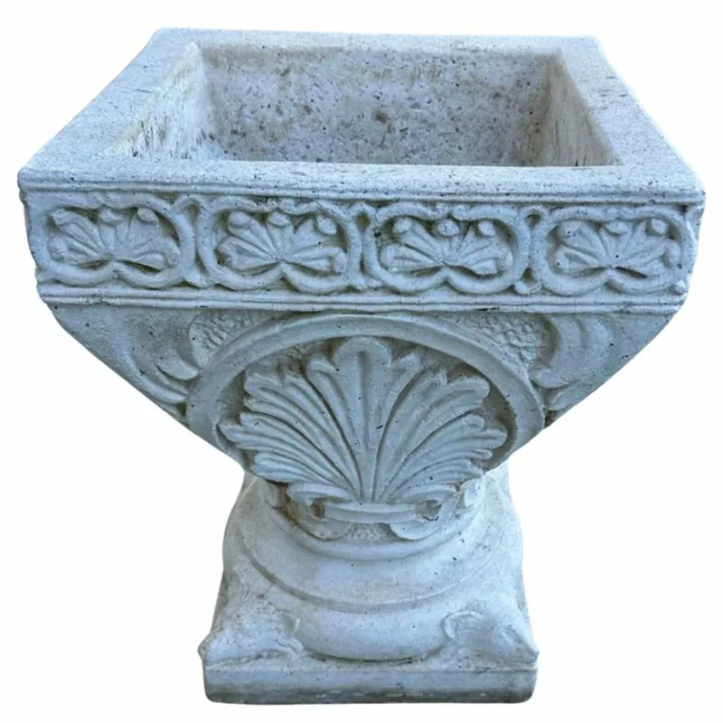 Casa Padrino vaso di fiori barocco da giardino bianco antico A. 50 cm - Decorazione da giardino barocco Letzte Chance