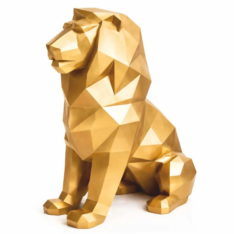 Ausverkauf Casa Padrino scultura decorativa XXL leone oro A. 135 cm - Figura astratta da giardino