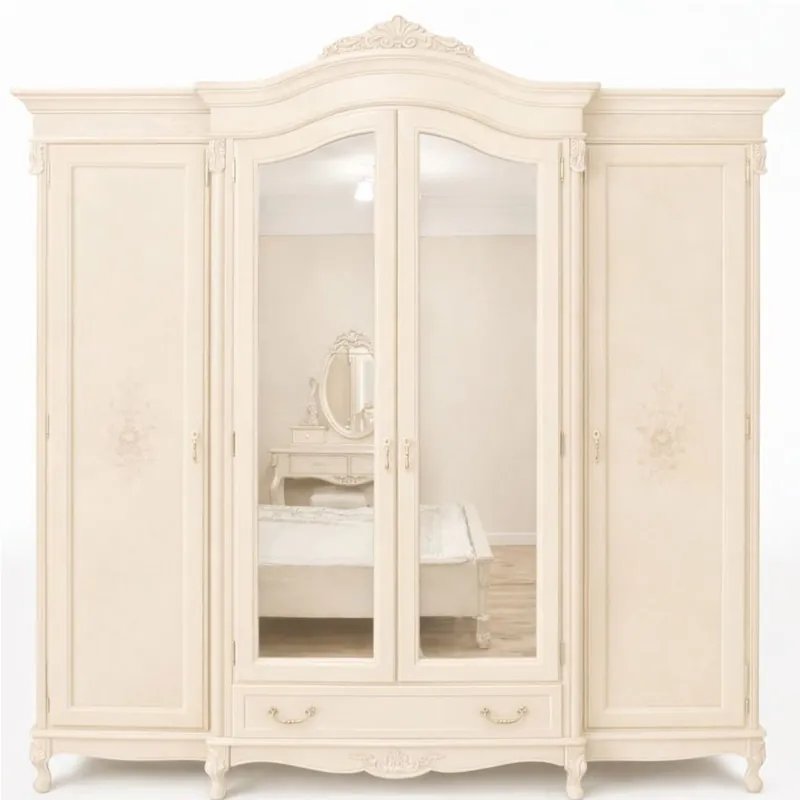 Abverkauf Casa Padrino armadio da camera da letto barocco di lusso crema 248,5 cm - Mobili barocco