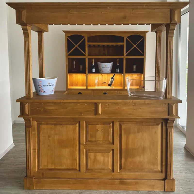 Casa Padrino bancone da bar in stile country marrone 180 x A. 210 cm - Mobili da bar Must-Have