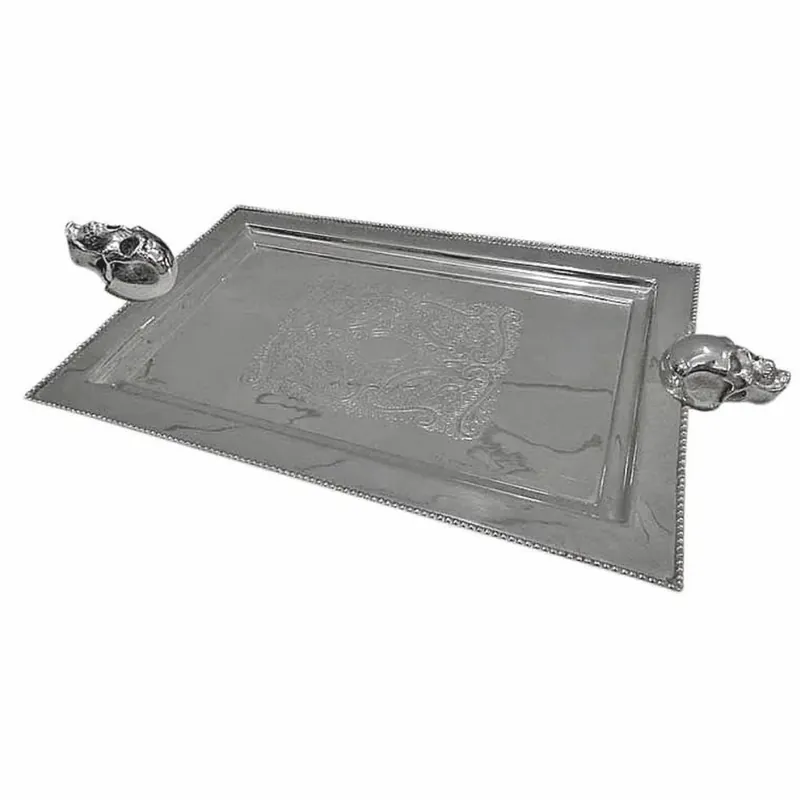 Knallerangebot Casa Padrino vassoio da portata in metallo argento 37 cm - Accessori gastronomia