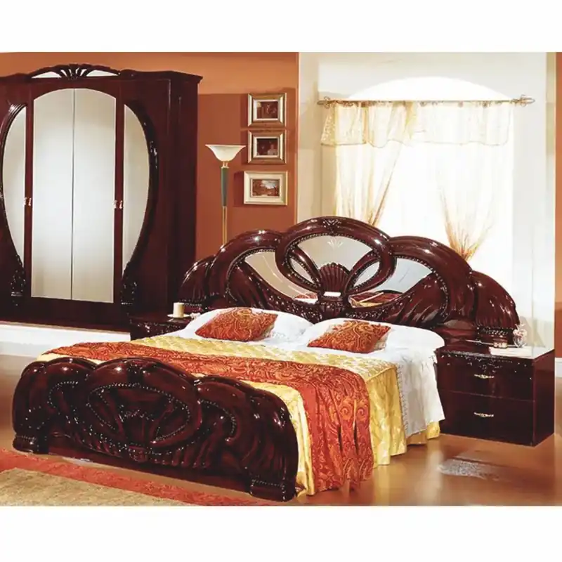 Casa Padrino letto matrimoniale barocco di lusso marrone scuro 160 x 200 cm - Fatto in Italia Neuheit