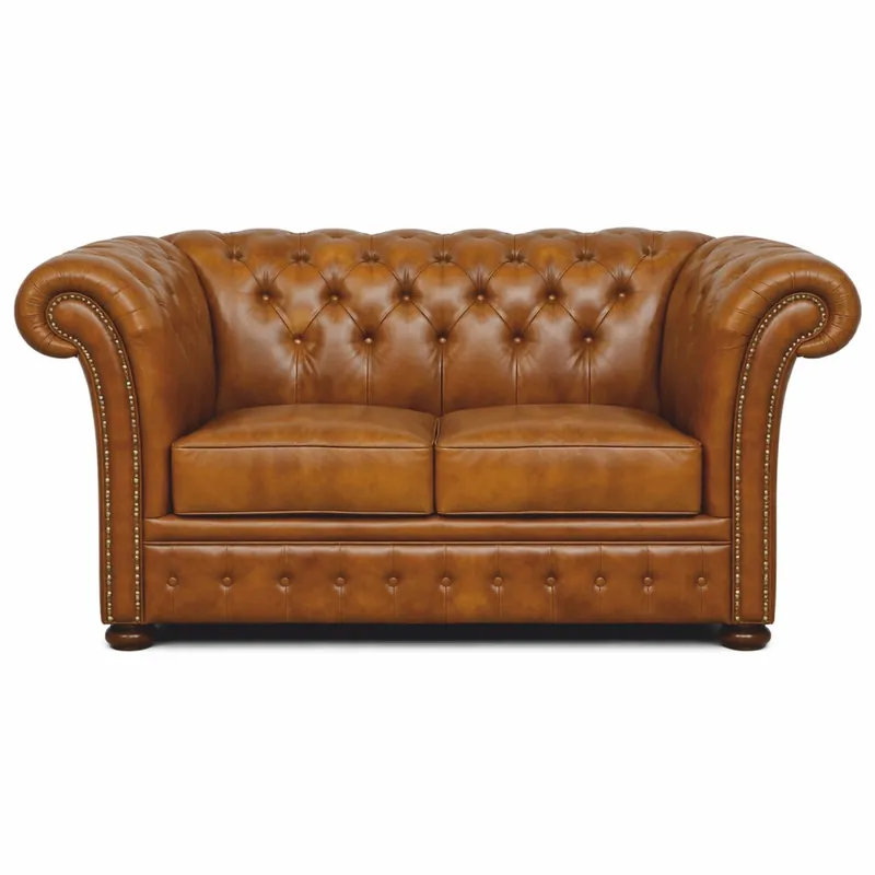Casa Padrino divano Chesterfield di lusso a 2 posti in pelle marrone vintage / marrone scuro 170 cm Top-Seller