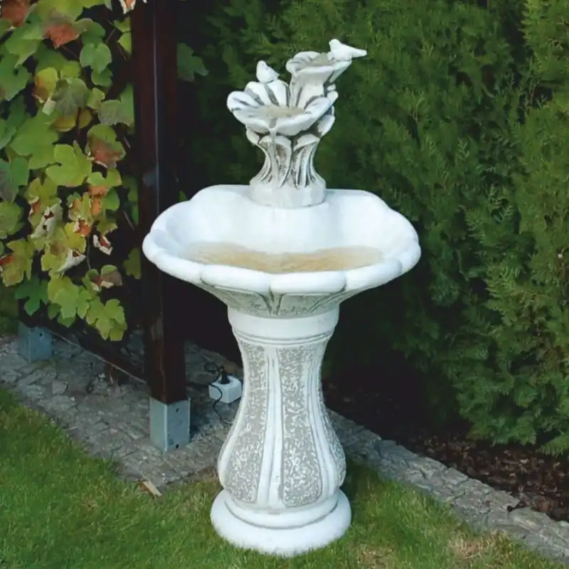 Casa Padrino Fontana Art Nouveau Bianco / Grigio A. 111 cm - Elegante Fontana da Giardino Top-Seller