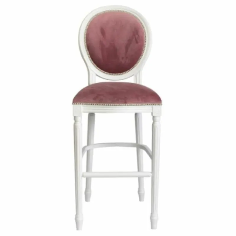 Neu Im Sortiment Casa Padrino sgabello da bar barocco di lusso rosa / bianco A. 127 cm - Mobile da bar barocco