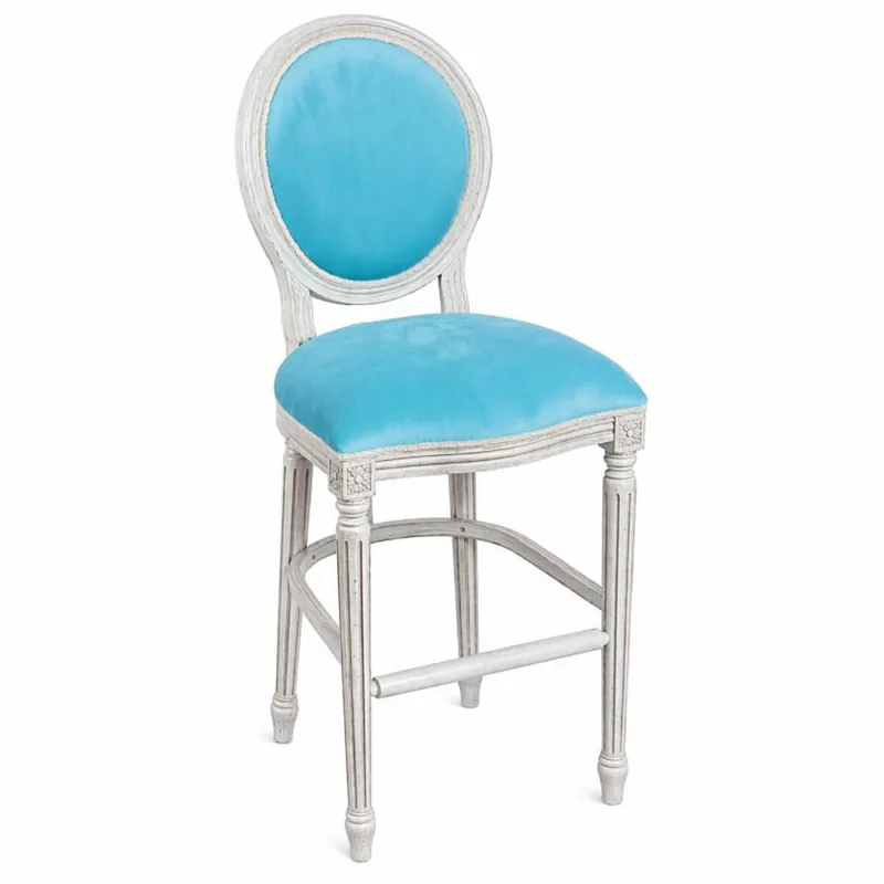 Aktuell Casa Padrino sgabello da bar barocco di lusso azzurro chiaro / grigio chiaro A. 127 cm - Mobile da bar