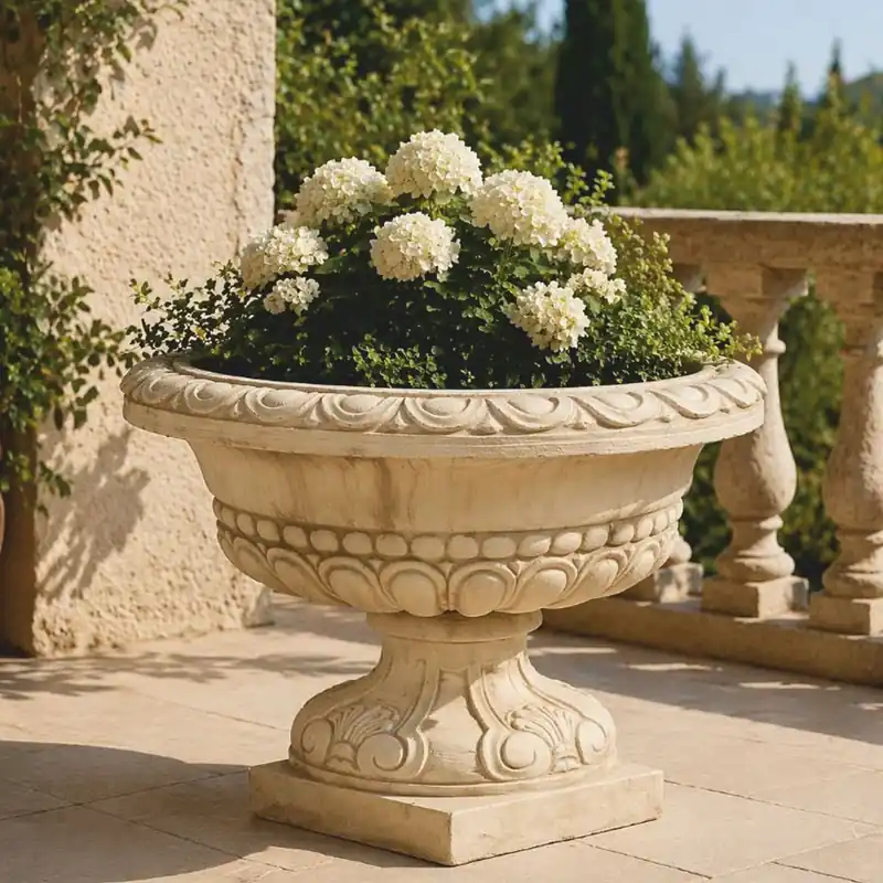 Preiswert Casa Padrino vaso di fiori barocco beige Ø 70 x A. 50 cm - Decorazione da giardino barocco
