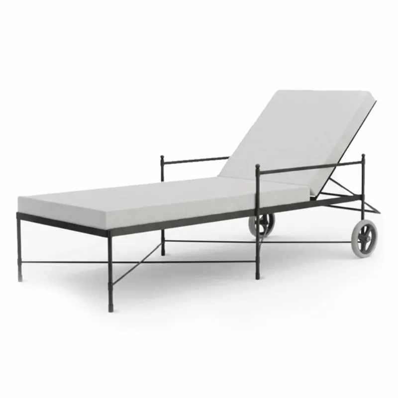 Neue Ware Casa Padrino lettino da giardino di lusso nero / grigio 190 cm - Mobili per hotel e giardino