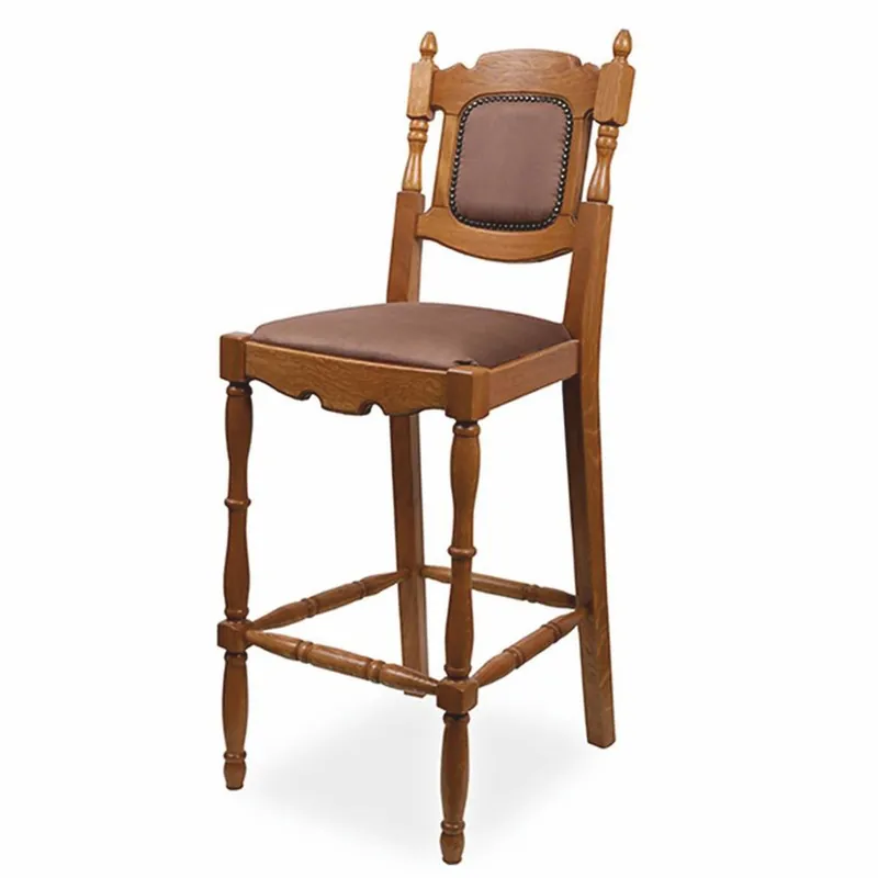 Casa Padrino sgabello da bar barocco di lusso in legno massello marrone A. 112 cm - Mobile da bar barocco Garantierte Lieferung