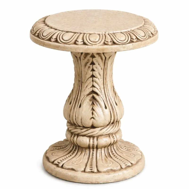 Casa Padrino tavolino / sgabello da giardino barocco beige A. 47 cm - Mobili da giardino barocco Direktkauf