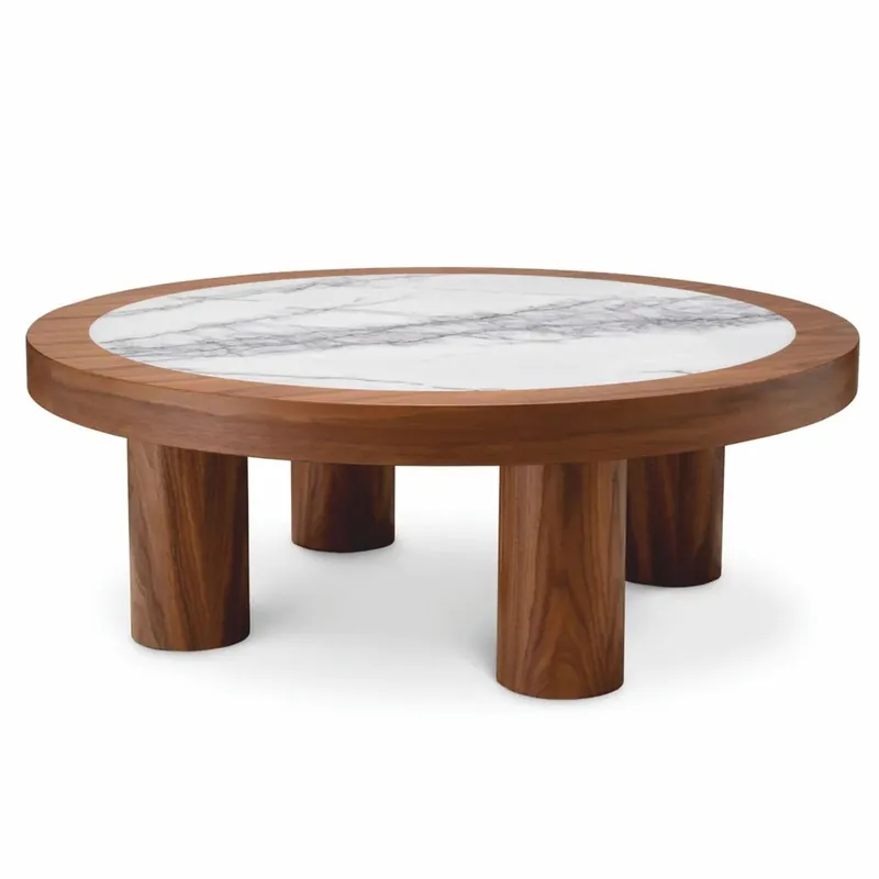 Preiswert Casa Padrino tavolo da salotto di lusso marrone / bianco-viola Ø 100 cm - Mobili per soggiorno