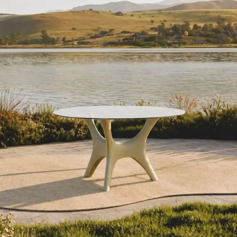 Casa Padrino tavolo da pranzo da giardino di lusso con piano in vetro verde opaco Ø 140 cm Kracherpreis