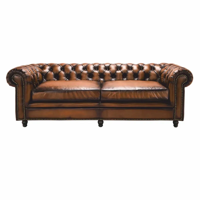 Preiswert Casa Padrino divano Chesterfield di lusso in vera pelle marrone vintage / marrone scuro 240 cm