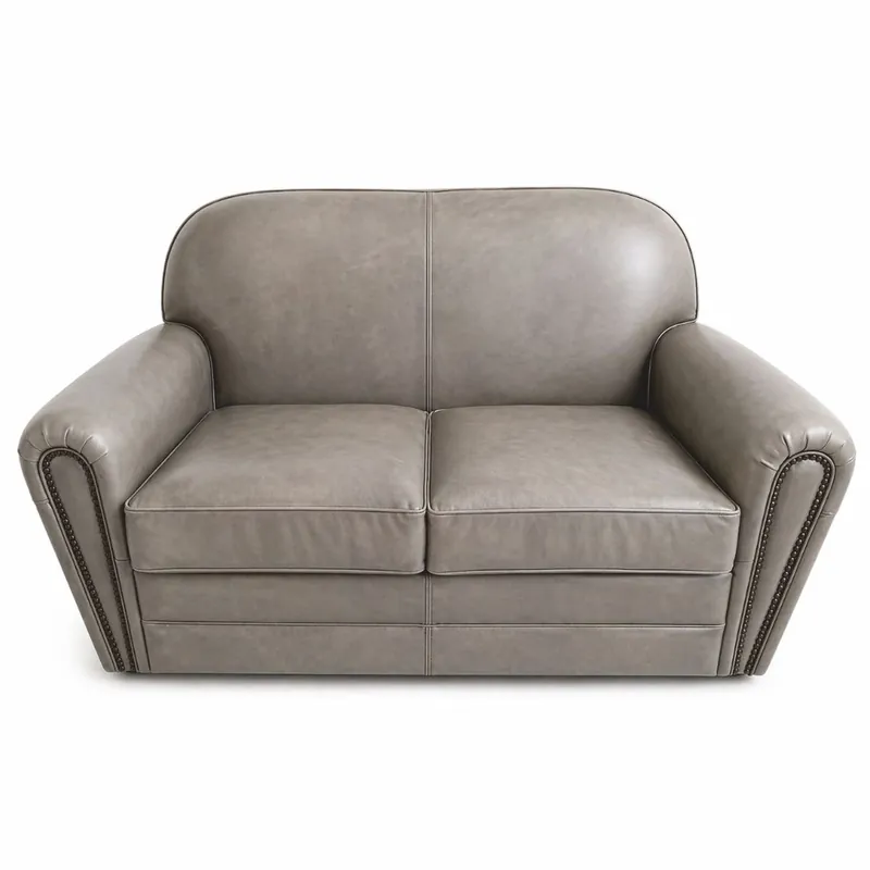 Casa Padrino divano in pelle di lusso grigio 150 cm - Divano da soggiorno in vera pelle Sonderangebot