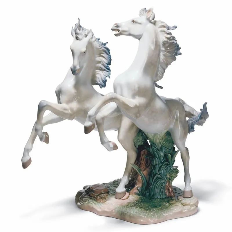 Casa Padrino scultura decorativa di lusso in porcellana cavalli A. 53 cm - Fatto a mano Sonderangebot