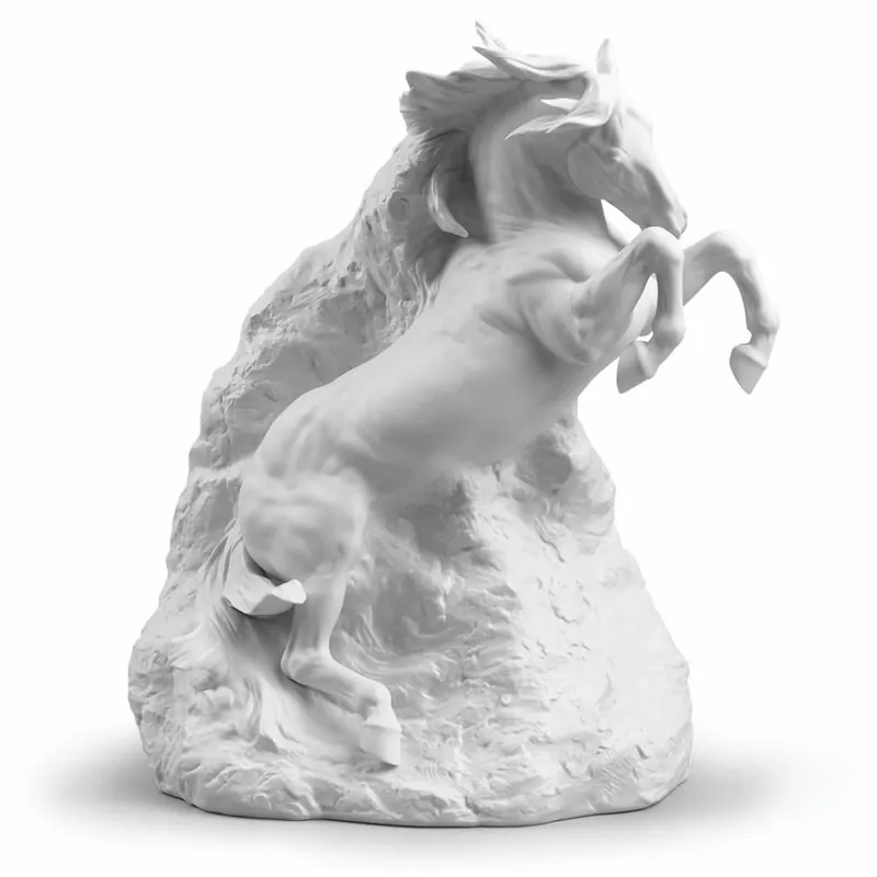 Preiswert Casa Padrino scultura decorativa di lusso in porcellana cavallo fantasma A. 50 cm - Fatto a mano