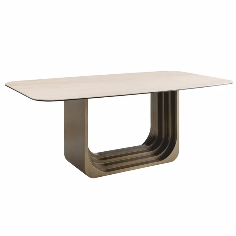 Top-Preis Casa Padrino tavolo da pranzo di lusso beige / bronzo 200 cm - Mobili per hotel e sala da pranzo