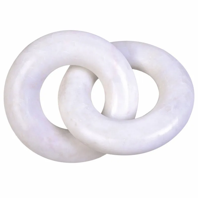 Casa Padrino oggetto decorativo di lusso in marmo anelli bianco 45 cm - Decorazione del soggiorno Jetzt Kaufen