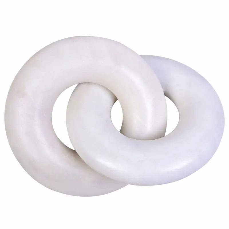 Casa Padrino oggetto decorativo di lusso in marmo anelli bianco 25 cm - Decorazione del soggiorno Heißes Angebot