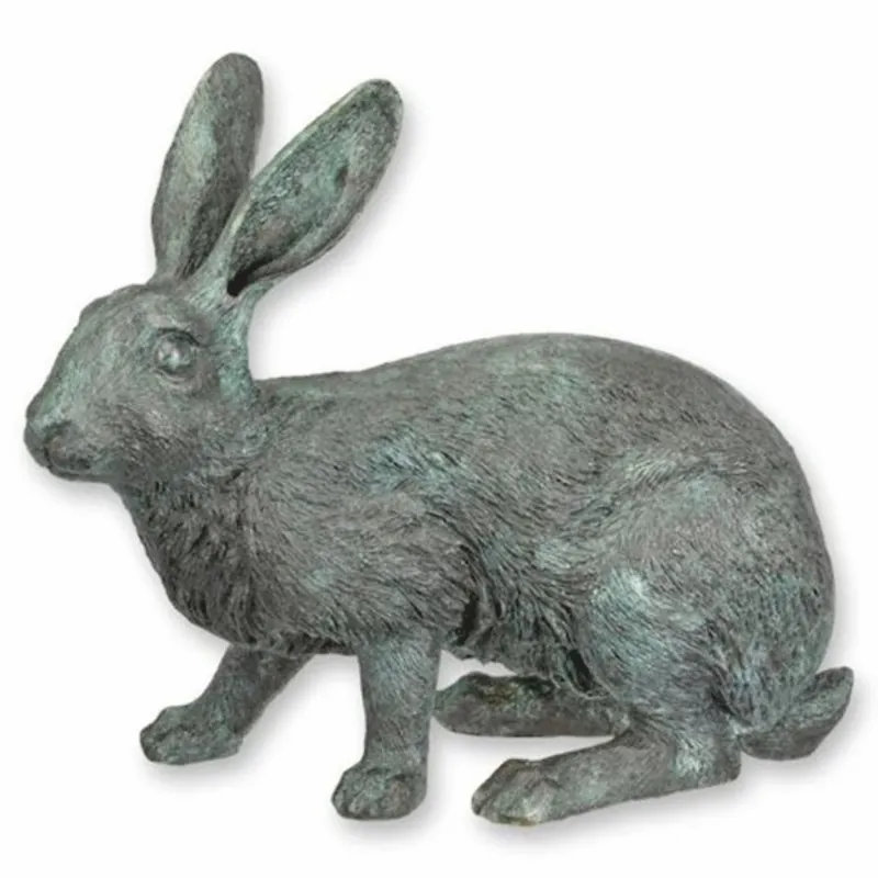 Letzte Chance Casa Padrino scultura decorativa in bronzo coniglio grigio / turchese 34 cm - Figura da giardino