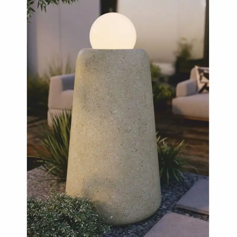 Casa Padrino lampada da terra di lusso in cemento grigio / bianco A. 128 cm - Lampada da giardino Garantierte Lieferung