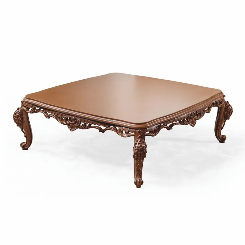 Casa Padrino tavolo da soggiorno barocco di lusso in legno massello marrone 132 cm - Mobili barocchi Direkt Vom Hersteller