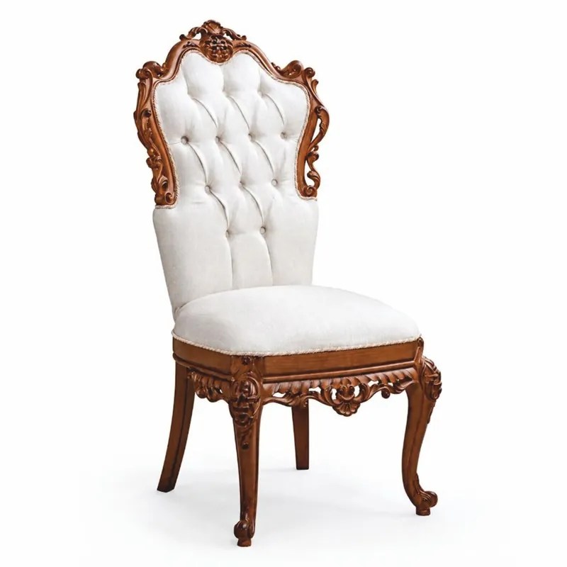 Preis Gesenkt Casa Padrino sedia da pranzo barocco di lusso bianco / marrone A. 116 cm - Mobili in stile barocco