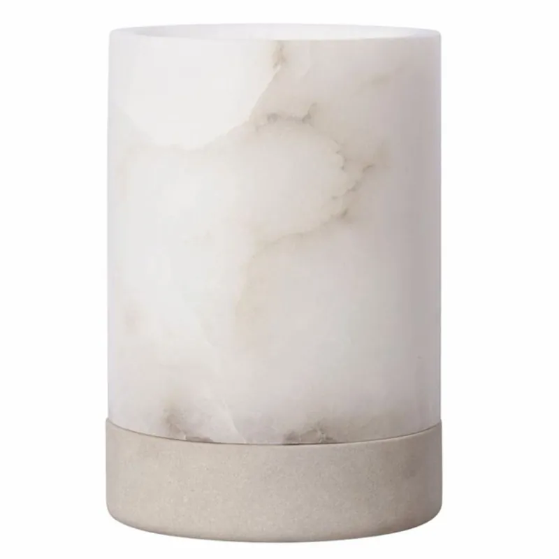 Zertifiziert Casa Padrino candeliere di lusso alabastro / grigio A. 28 cm - Accessori di lusso