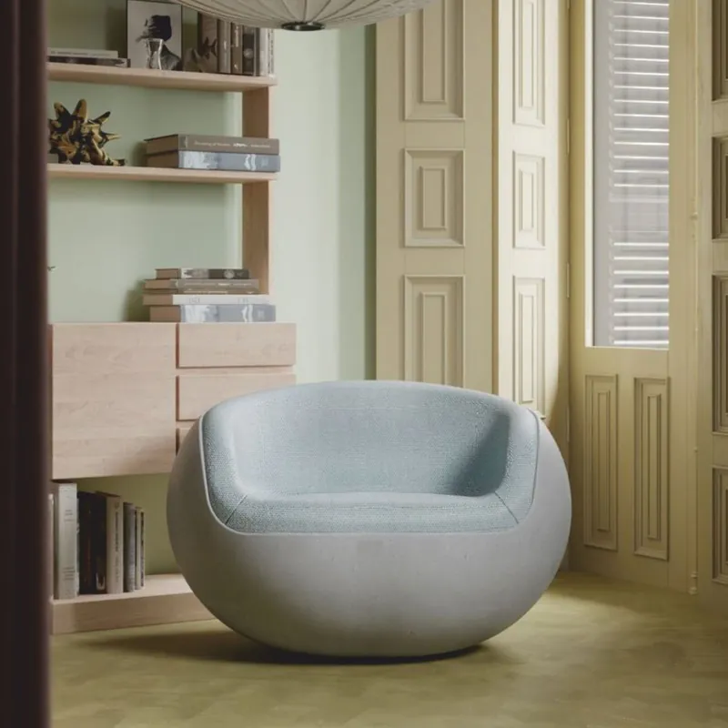 Direktkauf Casa Padrino poltrona di lusso in cemento grigio / azzurro - Poltrona per soggiorno e giardino