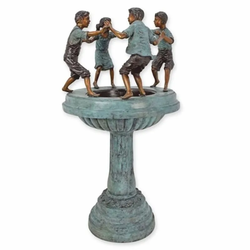 Casa Padrino fontana Art Nouveau in bronzo quattro bambini A. 135 cm - Decorazione da giardino Beliebt