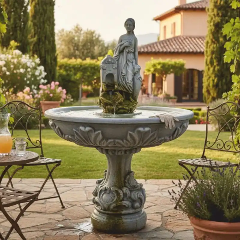 Casa Padrino fontana barocco grigio Ø 108 x A. 150 cm - Fontana da giardino in stile barocco Nur Heute