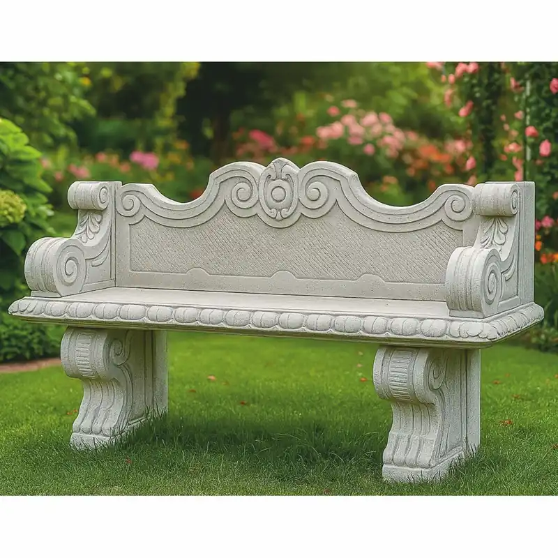 Casa Padrino panca da giardino barocco in cemento grigio 140 cm - Mobili da giardino barocco - Fatto in Italia Mega-Angebot