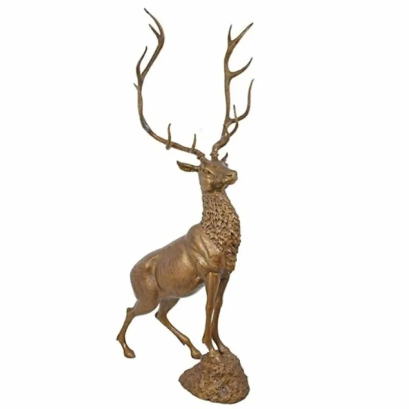 Sonderaktion Casa Padrino scultura in bronzo XXL cervo A. 220 cm - Figura decorativa a grandezza naturale