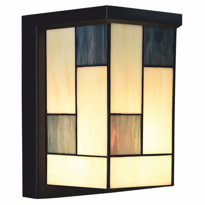 Casa Padrino applique da esterno a LED Tiffany Art Déco crema / grigio / nero A. 28 cm Preisreduziert