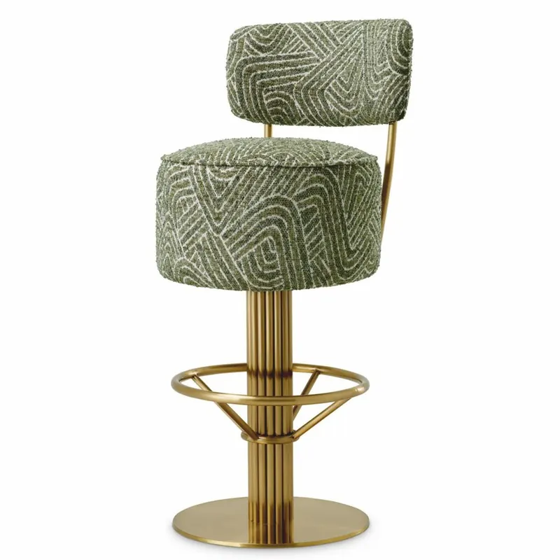 Casa Padrino sgabello da bar di lusso in acciaio inox verde / ottone A. 104 cm - Mobili da bar di lusso Highlight