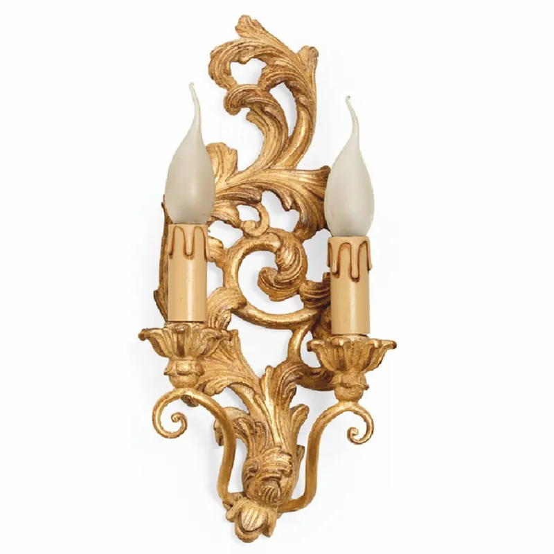 Casa Padrino applique doppia barocco di lusso oro A. 39 cm - Fatto in Italia Solange Der Vorrat Reicht