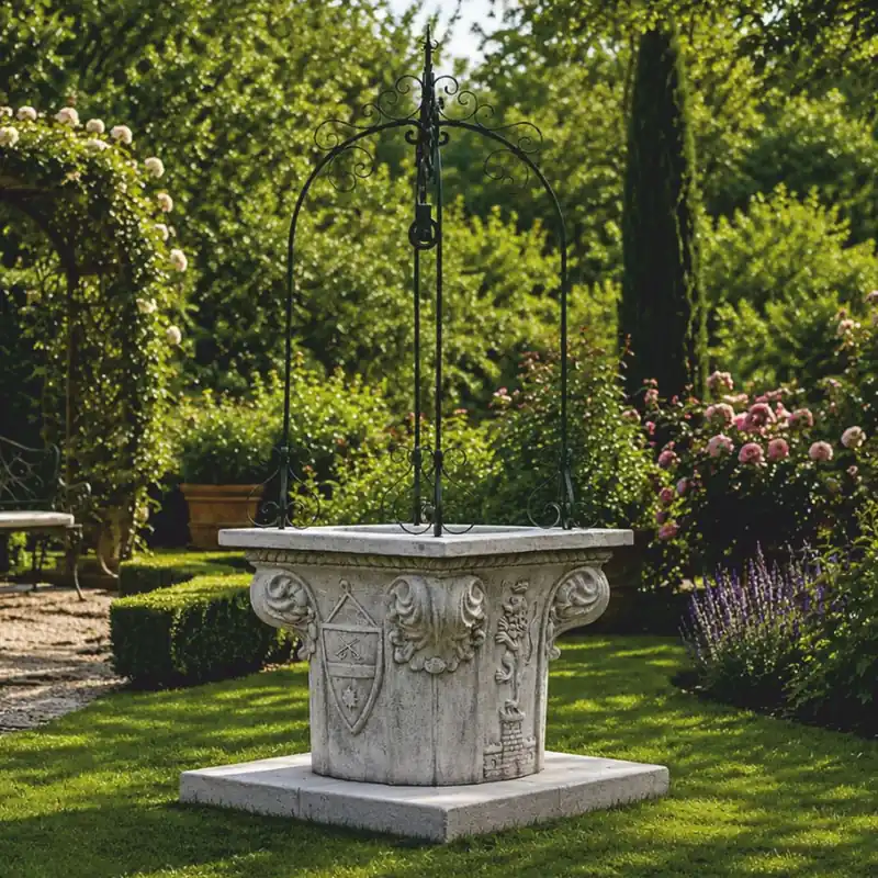 Casa Padrino fontana da giardino barocco grigio / nero 120 x A. 260 cm - Fatto in Italia Geprüft
