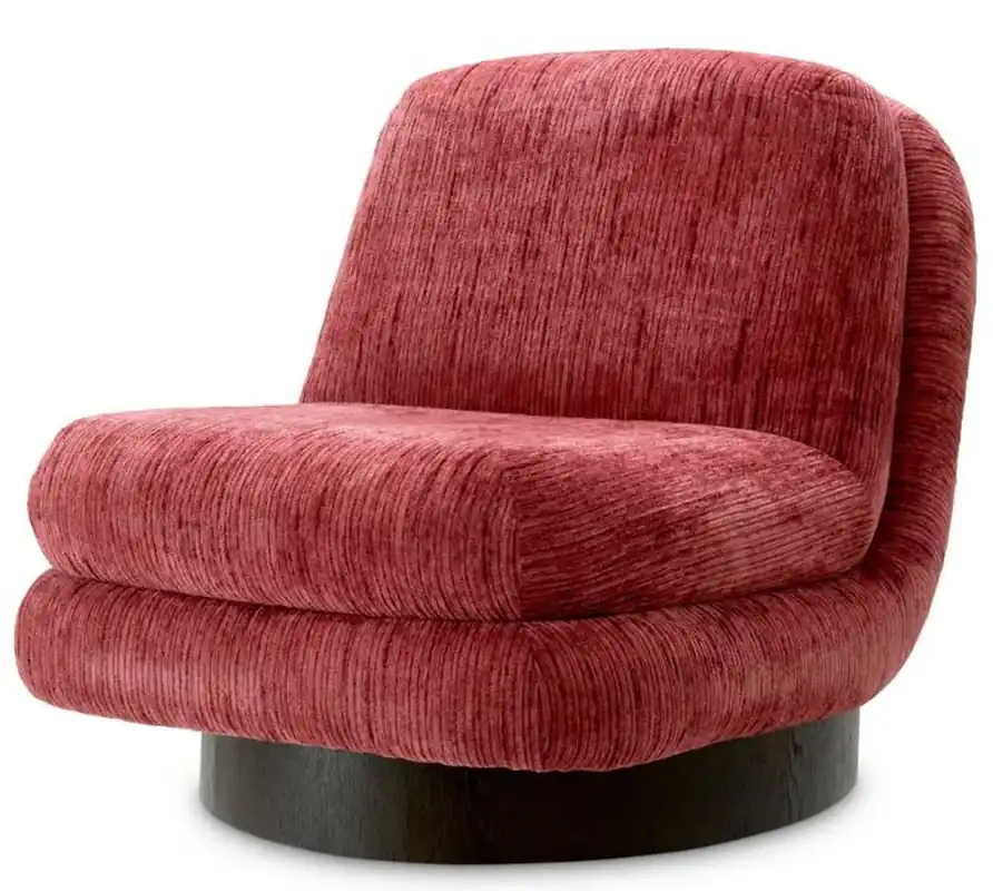 Must-Have Casa Padrino poltrona girevole di lusso rosso bordeaux / marrone scuro - Mobili per soggiorno e hotel