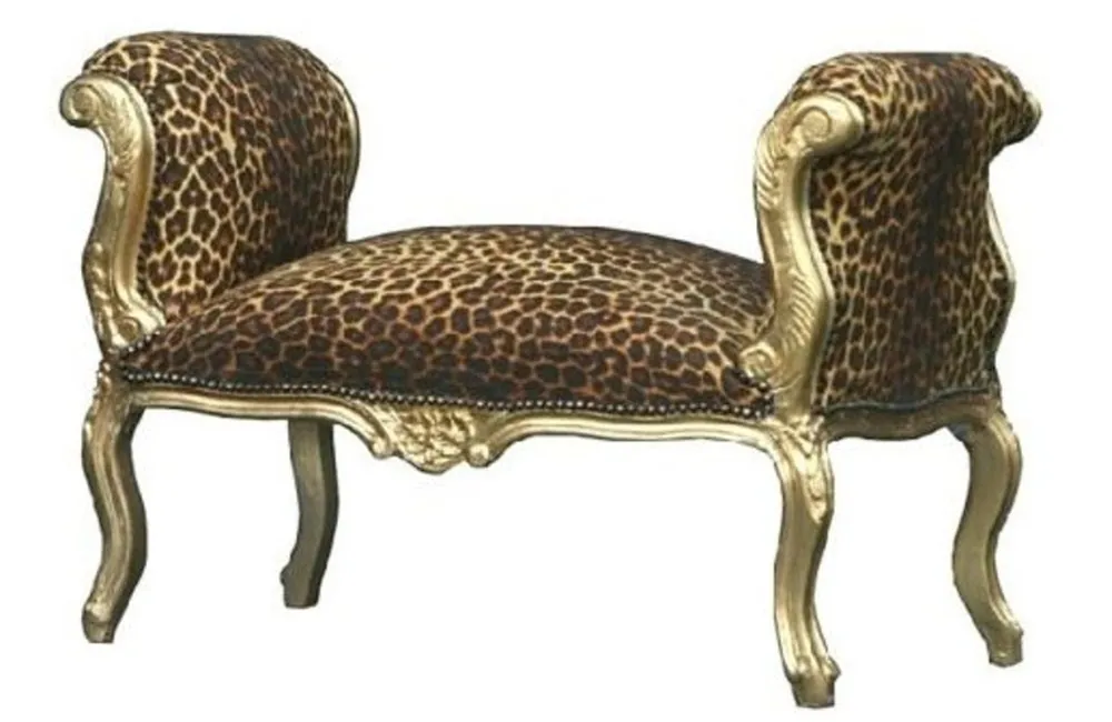 Online Kaufen Heces Casa Padrino barroco de heces leopardo / Oro - Banco de