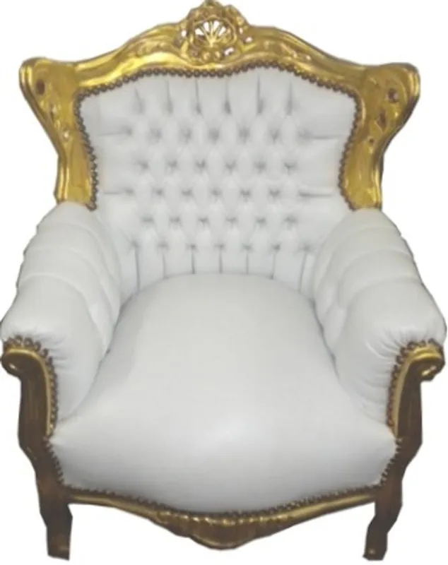 Casa Padrino sillón infantil barroco blanco / oro - Mobiliario infantil barroco Sonderaktion