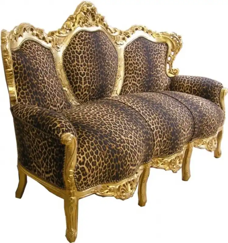 Preis Gesenkt Casa Padrino Baroque Lounge Sofa King Leopard / Gold