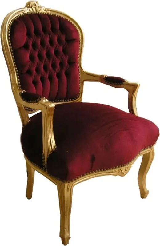 Casa Padrino barroco Salón Presidente Burdeos / oro - Muebles Markenprodukt