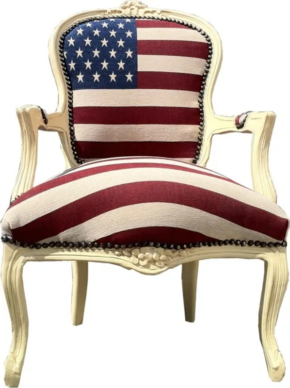 Neue Kollektion Casa Padrino barroco silla del salón Diseño de Estados Unidos / Crema