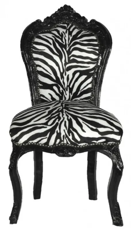 Silla barroca Cena cebra / Negro Super-Preis