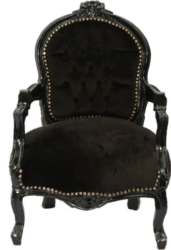 Online Kaufen Silla para niños barroca Casa Padrino negra / negra - Sillón