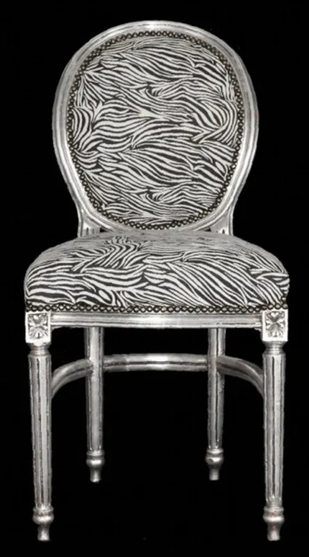 Heißes Angebot La cena barroco Silla Zebra / redondo de plata