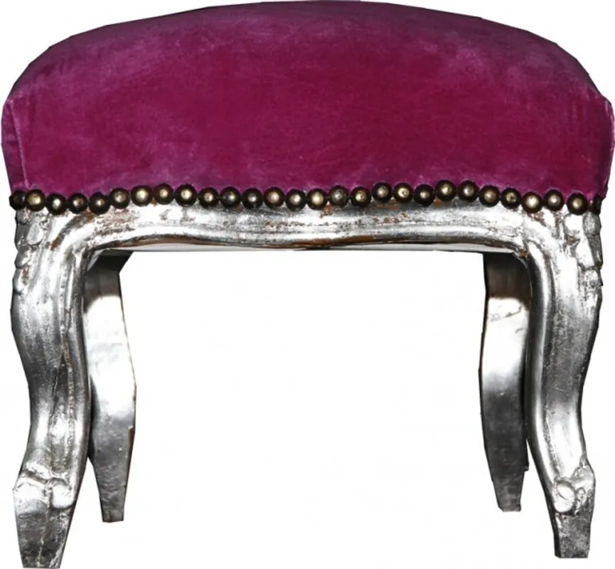 Rabatt Escabel barroco púrpura / plata