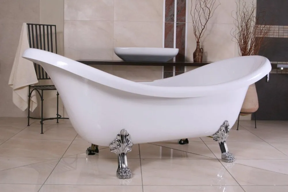 Baño de lujo independiente Nouveau Venecia Blanco / Plateado - baño barroco - bañera retro estilo antiguo - Bañera Independientes Online Kaufen