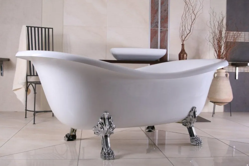 Independiente de lujo de baño de Nouveau Paris Blanco / Plata 1880mm - baño barroco Angebot