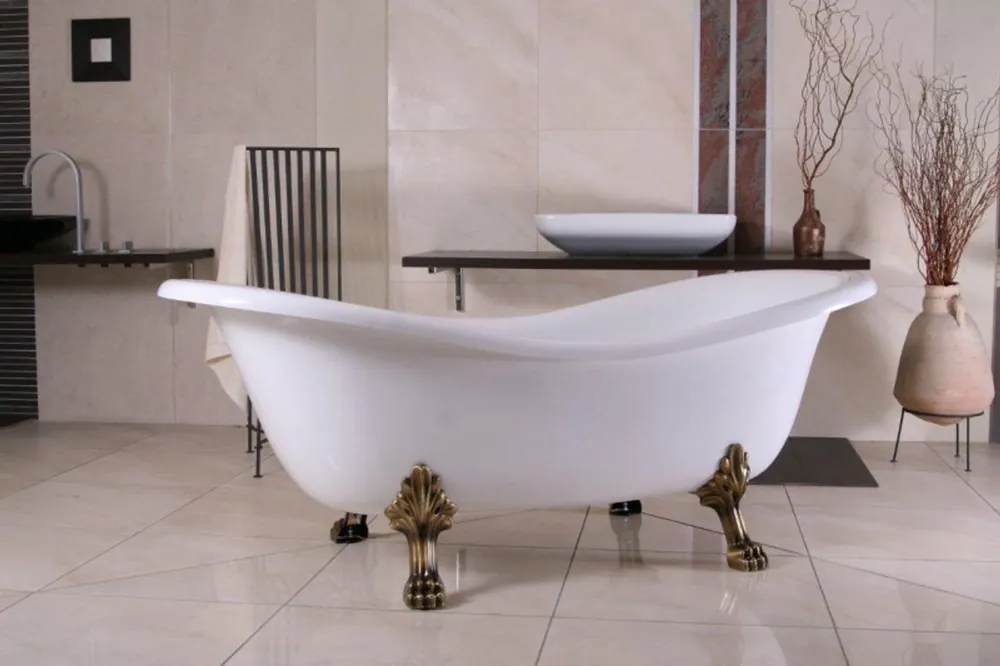 Independiente de lujo de baño de Nouveau Paris Blanco / Oro Viejo 1880mm - baño barroco Günstig